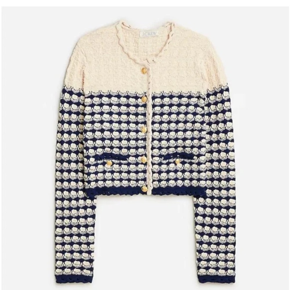 NWT J.Crew Textured crochet lady jacket - Picture 4 of 13